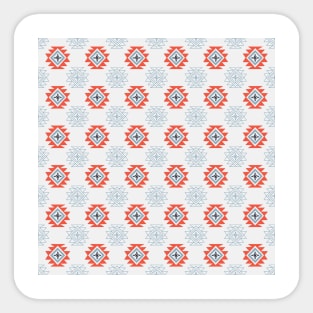 Ethnic Traditional Motifs in Orange and Pastel Colors Sticker